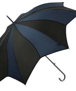 Women's Apparel Soake Walking Stick Umbrella In Black And Blue Swirl