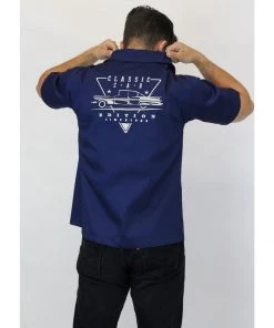 Women's Apparel Hemet Men's Classic Cars Work Shirt In Blue