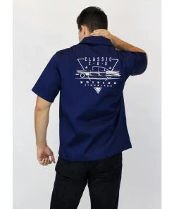 Women's Apparel Hemet Men's Classic Cars Work Shirt In Blue