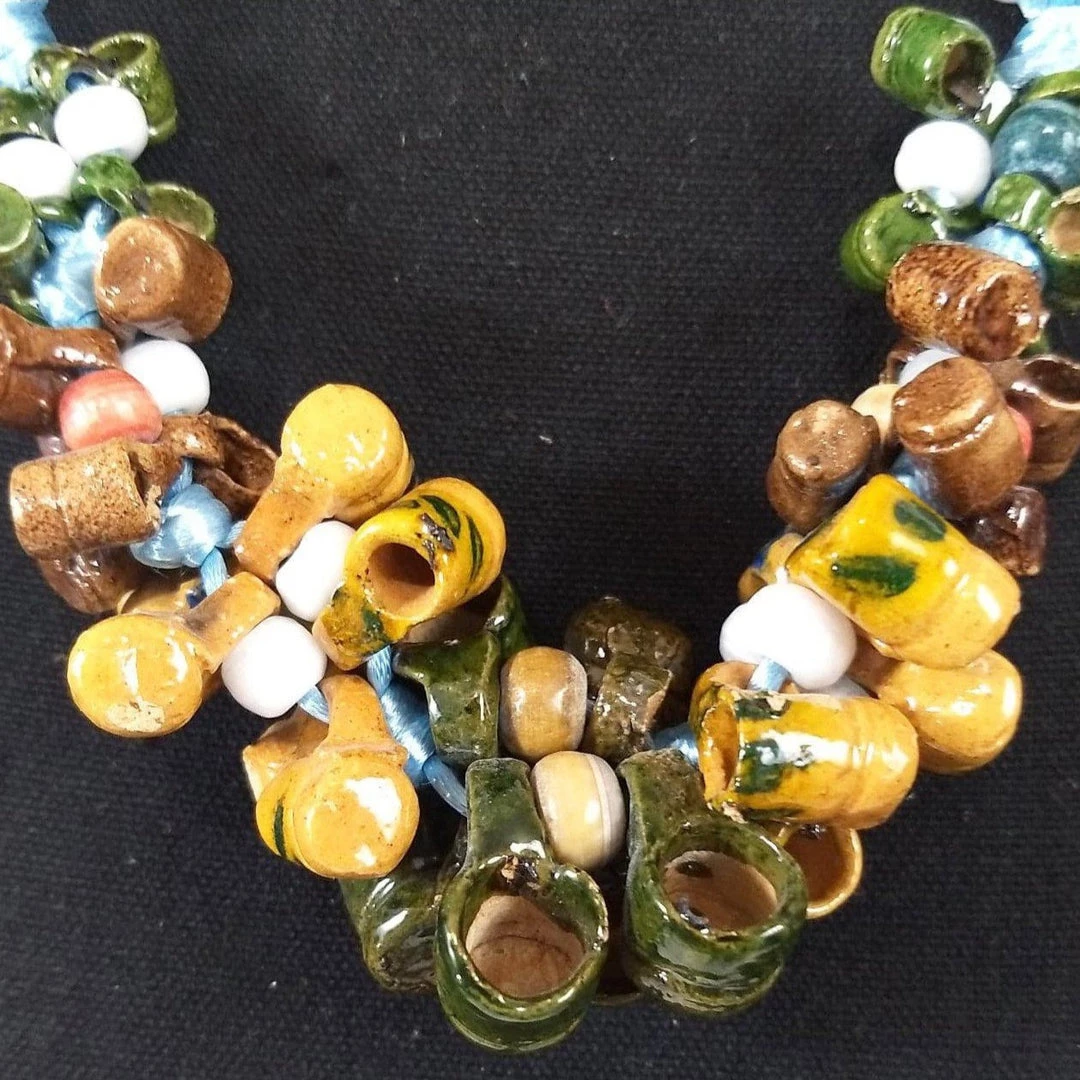 Glitz Glam And Rebellion Accessories Vintage Hand Made Mexican Pottery Necklace And Earrings 6 Glitz Glam And Rebellion Accessories Vintage Hand Made Mexican Pottery Necklace And Earrings