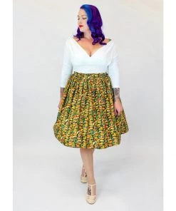 Hemet Circle Skirt In Book Print