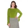 Banned Long Sleeved Bow Top In Green