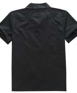 Glitz Glam And Rebellion GGR Men's Bowling Shirt In Black With Popcorn Print Panel Men's Apparel