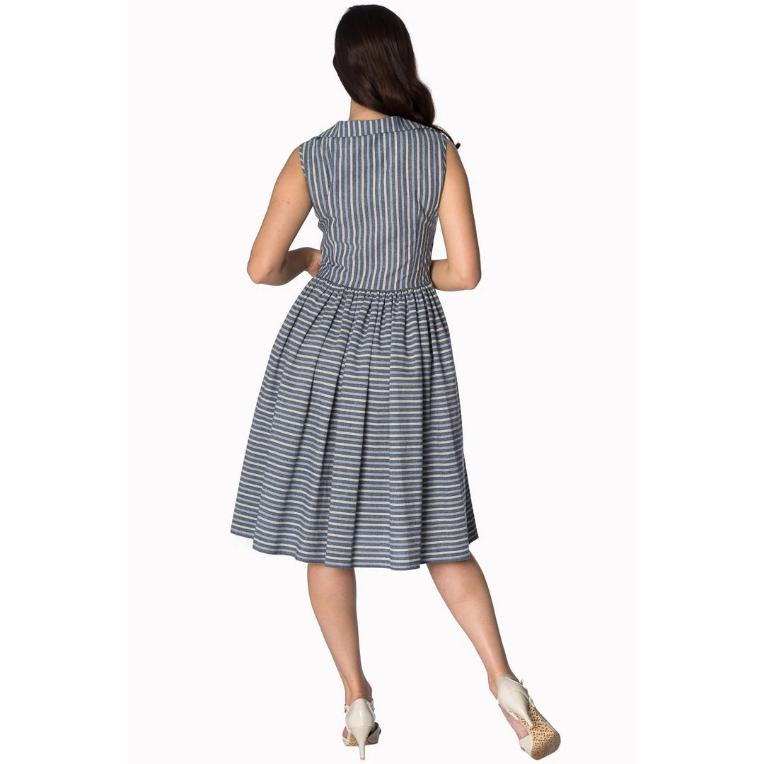 Banned Brighton Pier Shirtdress In Gray Stripe Women's Apparel 5 Banned Brighton Pier Shirtdress In Gray Stripe Women's Apparel