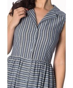 Banned Brighton Pier Shirtdress In Gray Stripe Women's Apparel 9 Banned Brighton Pier Shirtdress In Gray Stripe Women's Apparel