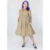 Women's Apparel Hemet Embroidered Succulent Circle Dress In Khaki