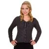 Banned Crystal Air Cable Knit Cardigan In Charcoal Women's Apparel