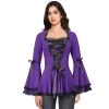 ChicStar Calliope Lace Corset Top In Purple Women's Apparel