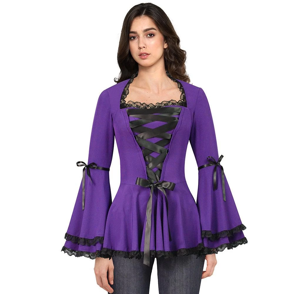 ChicStar Calliope Lace Corset Top In Purple Women's Apparel 3 ChicStar Calliope Lace Corset Top In Purple Women's Apparel