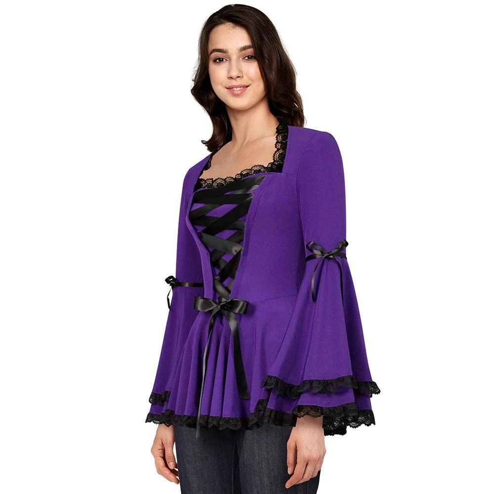 ChicStar Calliope Lace Corset Top In Purple Women's Apparel 4 ChicStar Calliope Lace Corset Top In Purple Women's Apparel
