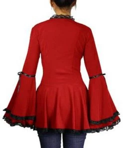 ChicStar Calliope Lace Corset Top In Red