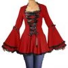 ChicStar Calliope Lace Corset Top In Red
