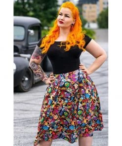Dolly & Dotty Carolyn Skirt In Pop Art Print Women's Apparel
