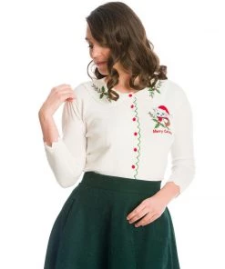 Banned Merry Catmus Cardigan In Creamy White