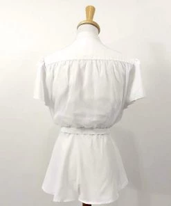 ChicStar Chiffon Button Blouse In White 7 ChicStar Chiffon Button Blouse In White