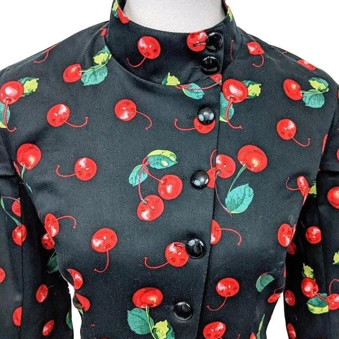 ChicStar Corset-Backed Cherries Jacket In Black 8 ChicStar Corset-Backed Cherries Jacket In Black