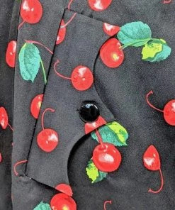 ChicStar Corset-Backed Cherries Jacket In Black 16 ChicStar Corset-Backed Cherries Jacket In Black