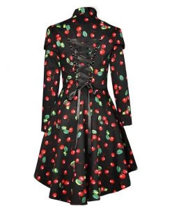 ChicStar Corset-Backed Cherries Jacket In Black