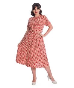 Banned Cherry Amore Gingham Swing Dress
