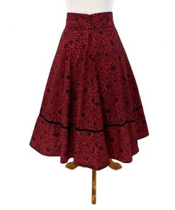 ChicStar Women's Apparel Anita Swing Skirt In Red Floral 12 ChicStar Women's Apparel Anita Swing Skirt In Red Floral