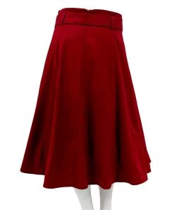 ChicStar Betty Bow Circle Skirt In Red
