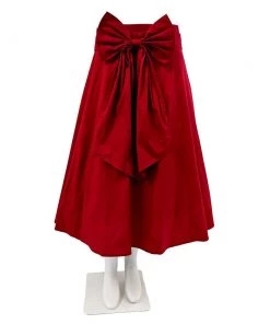 ChicStar Betty Bow Circle Skirt In Red