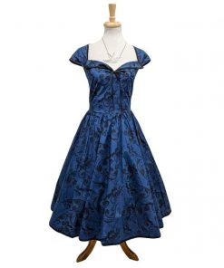 ChicStar Floral Fanna Swing Dress In Blue