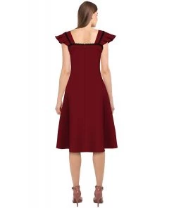 ChicStar Women's Apparel Claudia Swing Dress In Red