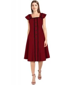 ChicStar Women's Apparel Claudia Swing Dress In Red