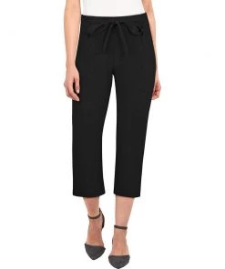 ChicStar Women's Apparel Cropped Tie-Waist Pants In Black