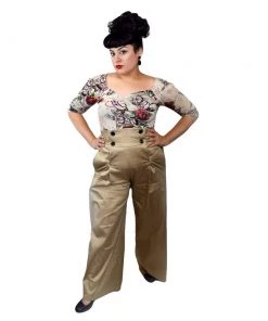 ChicStar Women's Apparel Garbo Pleated High Waist Pants In Khaki