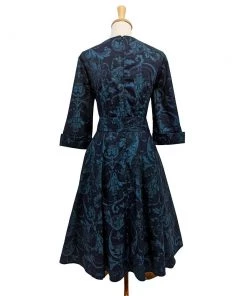 ChicStar Women's Apparel Midnight Masquerade Cuffed Swing Dress