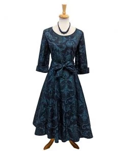 ChicStar Women's Apparel Midnight Masquerade Cuffed Swing Dress