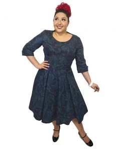 ChicStar Women's Apparel Midnight Masquerade Cuffed Swing Dress