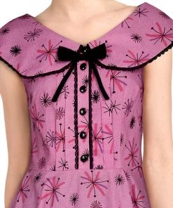 ChicStar Peter Pan Collar Swing Dress In Pink Atomic