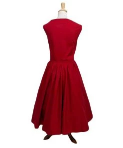 ChicStar Bella Belted Swing Dress In Red