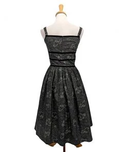 ChicStar Dark Night Swing Dress In Grey Floral