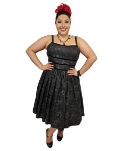 ChicStar Dark Night Swing Dress In Grey Floral