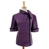 ChicStar Women's Apparel Tie-Neck Thoughtful Top In Purple Polka Dot