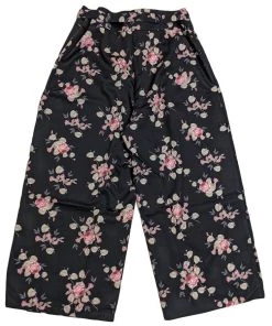 ChicStar Women's Apparel Soft Tie-Waist Pants In Black Floral