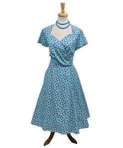 ChicStar All About The Blues Polka Dot Swing Dress