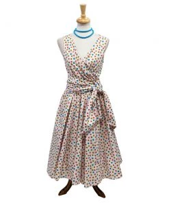 ChicStar Women's Apparel Wrap-Front Swing Dress In Candy Polka Dots