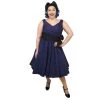ChicStar Wrap-Front Sleeveless Swing Dress In Navy Women's Apparel 1 ChicStar Wrap-Front Sleeveless Swing Dress In Navy Women's Apparel