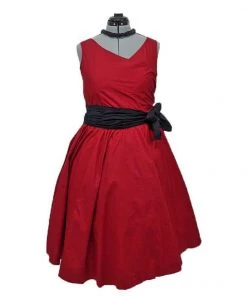 ChicStar Wrap-Front Sleeveless Swing Dress In Red Women's Apparel