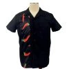 Glitz Glam And Rebellion Men's Bowling Shirt With Chile Pepper Panel