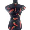 Glitz Glam And Rebellion Women's Apparel Pinup Peasant Top In Chile Pepper Print