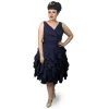ChicStar Women's Apparel Florence Flounce Dress In Navy