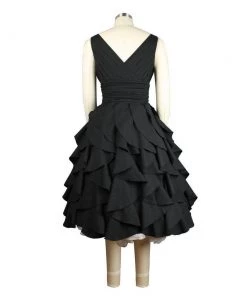 ChicStar Florence Flounce Dress In Black Women's Apparel