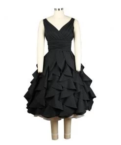 ChicStar Florence Flounce Dress In Black Women's Apparel