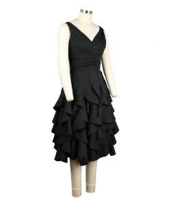 ChicStar Florence Flounce Dress In Black Women's Apparel